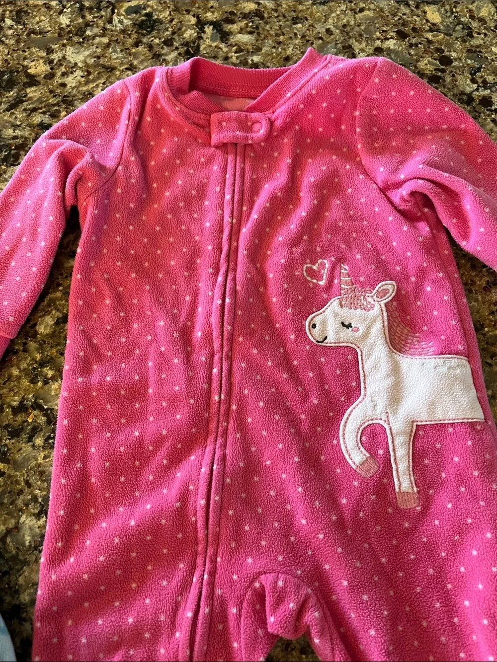 Carter’s Girl’s Fleece Footed Sleeper Pajamas Lot, 12 Months